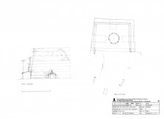 Cults Hill Lime Works, Lime kiln: North elevation and Upper level plan
