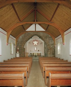 View of church interior from W