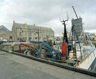 View of warehouse from WSW, across corner of South Harbour