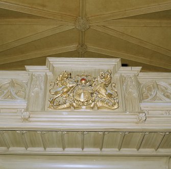 Detail of coat of arms on gallery front