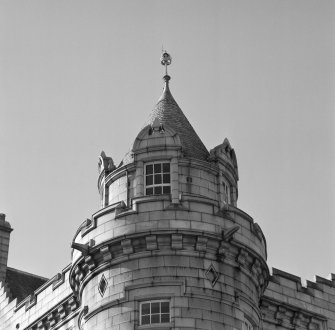 Crown Street front, top of tower, detail