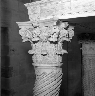 Interior.
Baldacchino, detail of column capital.