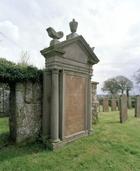 View of Mary Hunter tomb from 1779 by SW church entrance.
