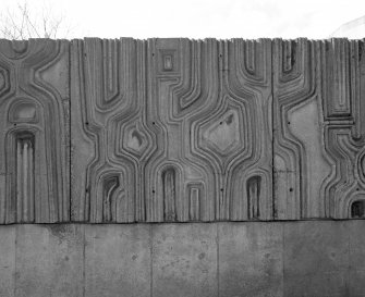 Detail of SW concrete relief wall
