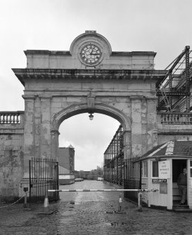 Detail of 'clock' entrance arch from N