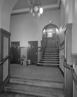 View of E lobby and access stair to E gallery