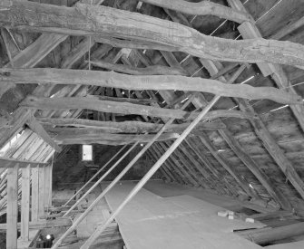 View of roof structure from W.