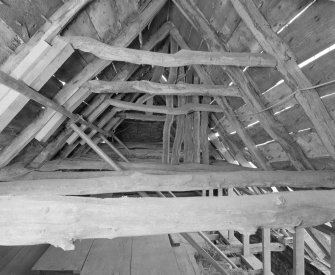 View of roof structure from E.