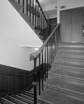 Interior. Moderators suite view of staircase