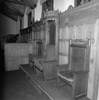 Interior. Assembly Hall detail of chairs