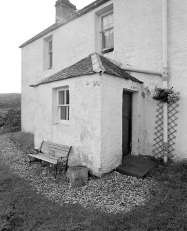 Eigg, Kildonnan Farmhouse. Detail of South porch