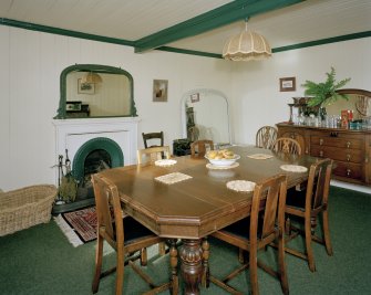 Eigg, Kildonnan Farmhouse. View of dining room from South