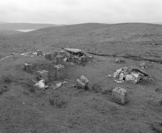 View of remains of crew quarters from North East