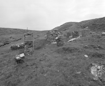 View of remains of crew quarters from South West