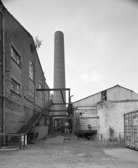 Newtongrange, Lady Victoria Colliery, Boiler House and Chimney (Original Boiler House)
View from east showing (left to right) north gable of New Power Station, boilerhouse Chimney, and Boilerhouse