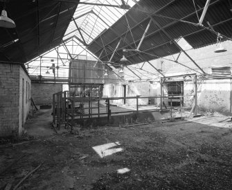 Newtongrange, Lady Victoria Colliery, Smithy
Smithy:  interior view from south east, showing bothy range (left)