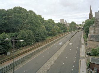View of gardens and ring road from South East