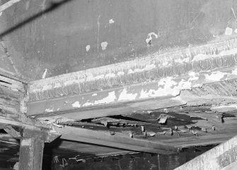 Interior.
Detail of third floor, W side, roof truss, cornice.