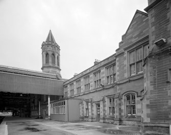 Perth, Leonard Street, General Station
Platform 4: view from north of east side of Station offices, also showing tower, and part of main canopy over Station