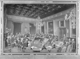 Interior. Town-house, copy of photograph of 1897 Council meeting.