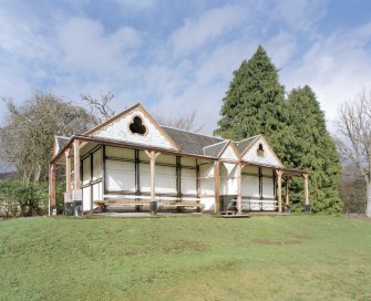 View of cricket pavilion from South South West