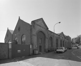 Aberdeen, Millburn Street, Crown Street, Corporation Electricity Works
View from north west of north end of works, showing west facade (fronting onto Crown Street)