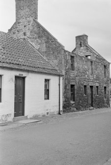 General view from north east of roofless house opposite Lomond Tavern, Horse Market, Falkland