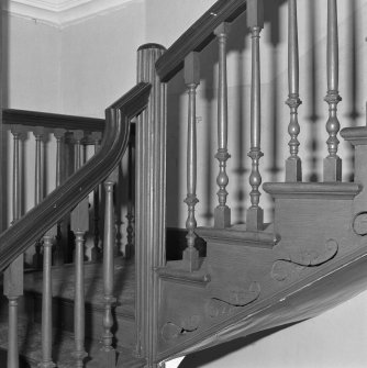 Interior. Detail of staircase fluted newel post