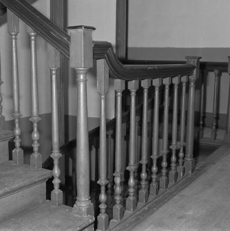 Interior. Detail of staircase turned newel post