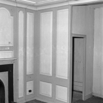 Interior.View of ground floor North room/ dining room detail of panelling
