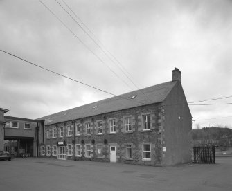 Selkirk, Dunsdale Haugh, Dunsdale Road, Riverside Mills
View from west of Administration,Sales,Store block at east side of works, fronting onto Dunsdale Road