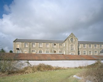 Selkirk, Dunsdale Haugh, Dunsdale Road, Riverside Mills
View from south east of New Mill (1863), with the lower floor obscured by a single-storeyed wooden waste wool store in the foreground