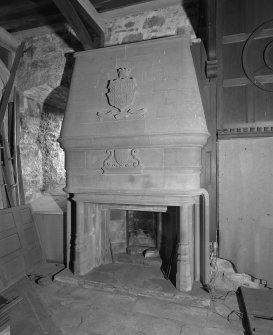 1st. floor hall, detail of fireplace.