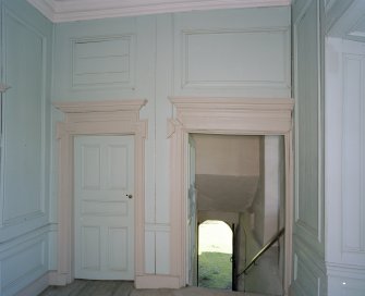 Interior.
View from S of hallway of Hopetoun Loft.