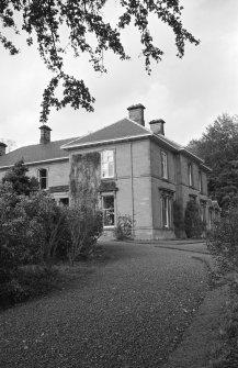 View of main front and side elevation of Tweedhill House from south