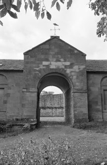 Detail of entrance arch to stable courtyard, Tweedhill