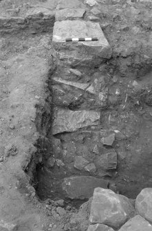 Jedburgh Abbey excavation archive
Frame 20: Area 1: Trench J: Detail of Wall 922 and layer 931. From S.