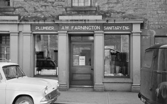 View of 13-15 South Street, Duns, from N, showing A W Farrington plumber