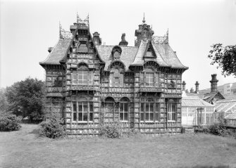 View of the back elevation of Rockville, 3 Napier Road, Edinburgh and the conservatories.