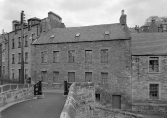 View of Old Bridge End, Jedburgh from west from bridge.