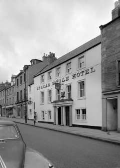 View of Spread Eagle Hotel, 20 High Street, Jedburgh from north east.
