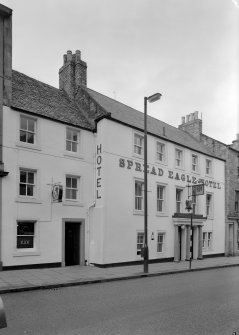 View of Spread Eagle Hotel, 20 High Street, Jedburgh from south east.