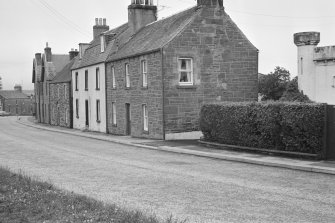 View of houses on the east side of Willoughby Street, Muthill, including Newra House, Struthill House and Park House.