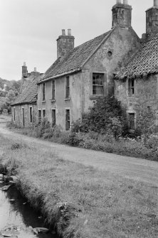 View of cottages in Balmblae, Falkland.