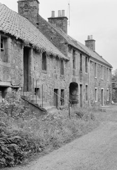 View of houses in Balmblae, Falkland.