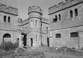 View of south elevation of Governor's House and part of male blocks one and two, Jedburgh Castle Jail.