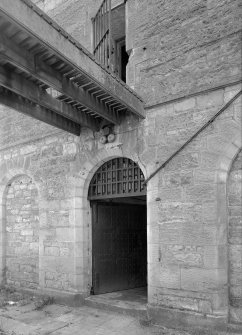 Detail of doorway and bridge to male block two from Govenor's House, Jedburgh Castle Jaio.