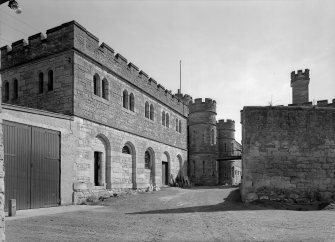 View of south west elevation of female block and Govenor's House, Jedburgh Castle Jail.