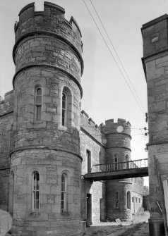 View of bridge between Govenor's House and male block two, Jedburgh Castle Jail.
