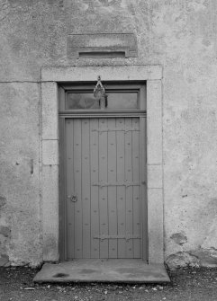View of entrance door with lintel above, Auchanachie Castle.